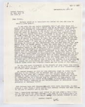 Brief von Lotte Gerold an Norman Cousins