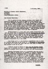 Brief von John. D. Newth an Albert Schweitzer