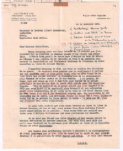 Brief von John. D. Newth an Albert Schweitzer