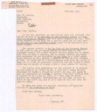 Brief von John. D. Newth an Emmy Martin