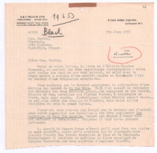 Brief von John. D. Newth an Emmy Martin