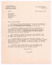 Brief von John. D. Newth an Emmy Martin
