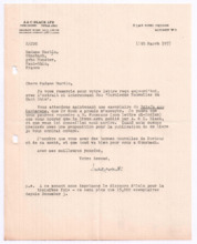 Brief von John. D. Newth an Emmy Martin