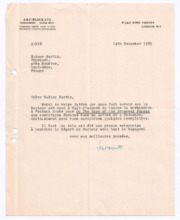 Brief von John. D. Newth an Emmy Martin