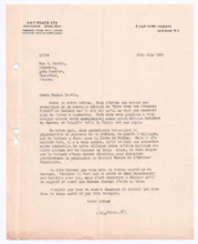 Brief von John. D. Newth an Emmy Martin