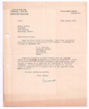 Brief von John. D. Newth an Emmy Martin