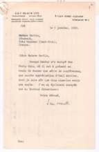 Brief von John. D. Newth an Emmy Martin