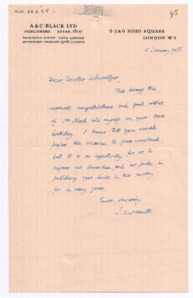 Brief von John. D. Newth an Albert Schweitzer