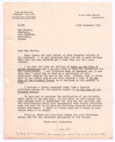 Brief von John. D. Newth an Emmy Martin