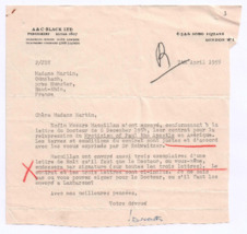 Brief von John. D. Newth an Emmy Martin