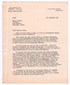 Brief von John. D. Newth an Emmy Martin