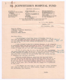 Brief von John. D. Newth an Ali Silver