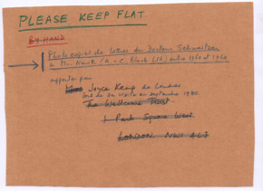 Briefkuvert aus der Korrespondenz zwischen Joyce L. Kemp und Albert Schweitzer