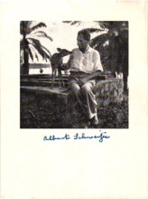 Druckbild mit eigenh. Unterschrift Albert Schweitzers
