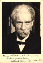 Eigenh. Widmung mit Unterschrift Albert Schweitzers, 1954