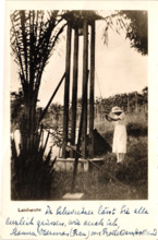 Postkarte aus Lambarene mit den Grüßen Schweitzers, 1957