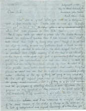 Brief von Gloria Coolidge an Jack Coolidge