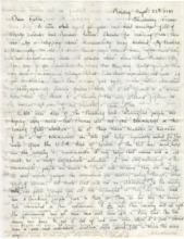 Brief von Gloria Coolidge an einen unbekannten Empfänger