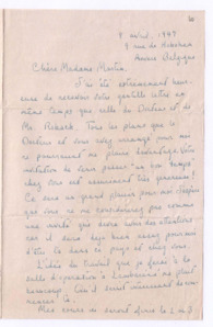 Brief von Gloria Coolidge an Emmy Martin