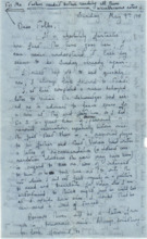 Brief von Gloria Coolidge an einen unbekannten Empfänger