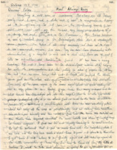Brief von Gloria Coolidge an einen unbekannten Empfänger