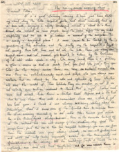 Brief von Gloria Coolidge an einen unbekannten Empfänger