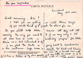 Postkarte von Gloria Coolidge an Ali Silver