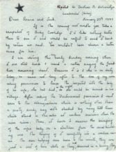 Brief von Gloria Coolidge an Jack Coolidge und Rosina