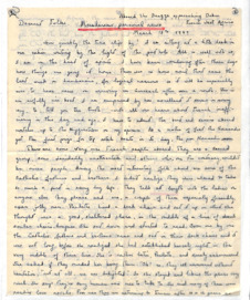 Brief von Gloria Coolidge an einen unbekannten Empfänger