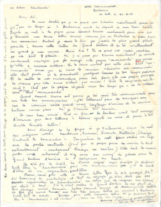 Brief von Gloria Coolidge an Ali Silver