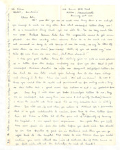 Brief von Gloria Coolidge an Ali Silver