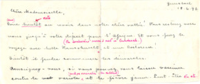 Brief von Emmy Martin an Gloria Coolidge