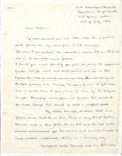 Brief von Emma Haussknecht an Suzanna Coolidge