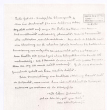 Brief von Albert Schweitzer an Lotte Gerhold-Schall