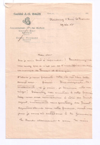 Brief von Albert Schweitzer an Jean Strohl