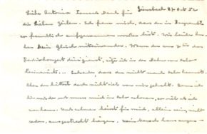 Eigenh. Brief Albert Schweitzers, 2 S., Günsbach, 1954