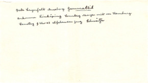Eigenh. Telegramentwurf Albert Schweitzers betreffend seine Ankunft in Linköping, 1 S.