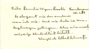 Eigenh. Brief Albert Schweitzers, nebst einer Widmung und 2 Photos eines Doppelgängers