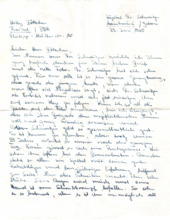 Eigenh. Brief Hilda Leuzinger und Albert Schweitzers an das Kollektiv der Edelstahlwerker, 2 S., Lambarene, 1965