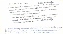 Eigenh. Brief Albert Schweitzers und Mathilde Kottmanns an einen Herrn Schaeflin, 1 S., Lambarene, 1964