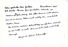 Hektographie, mit eigenh. aufgebrachter Anrede