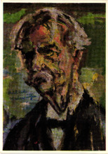 Postkarte mit Bildnis Albert Schweitzers