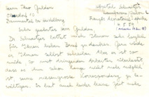 Eigenh. Brief von Lotte Gerhold an Theo Gulden, 2 S., Lambarene, 1959