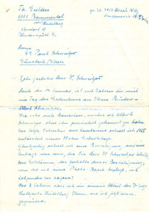 Kopie des Briefes von Theo Gulden an Paul Schweitzer, Brammental, 1965