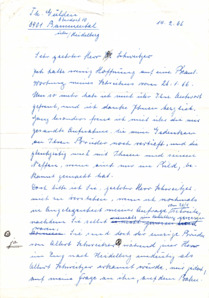 Eigenh. Brief von Theo Gulden an Paul Schweitzer, 2 S., Brammental, 1966