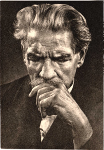 Postkarte mit dem Portrait Albert Schweitzers