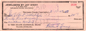 Scheck über $ 25.00 an Dr. Albert Schweitzer