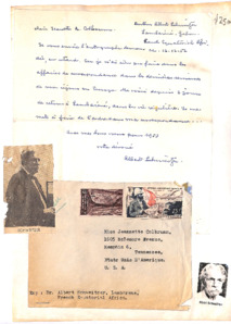Eigenh. Brief Albert Schweitzers an Jeanette A. Colbrunn, 1 S., Lambarene, 1952