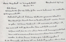 Brief von Albert Schweitzer an Clara Urquhart - mit ein paar Zeilen an Patricia Hollander