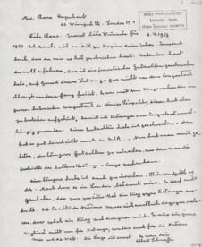 Brief von Albert Schweitzer an Clara Urquhart - Zeitungsartikel (Autor A. Schweitzer) anhängend